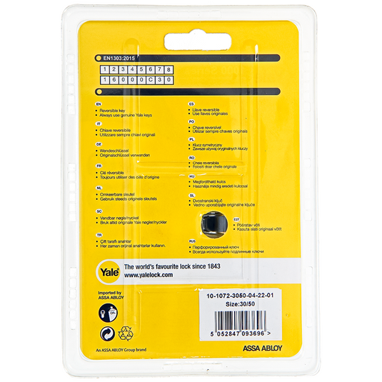 Yale 1060536 - profielcilinder 1000 mv 80mm(30 50) | 5 stuks