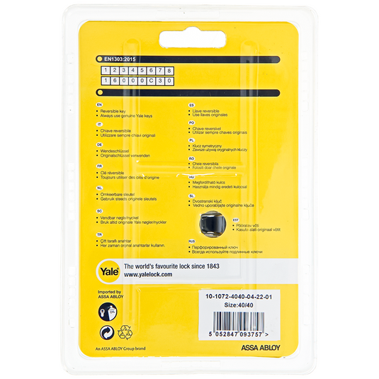 Yale 1060542 - profielcilinder 1000 mv 80mm(40 40) | 5 stuks