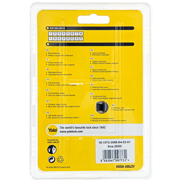 Load image into Gallery viewer, Yale 1060541 - profielcilinder 1000 mv 90mm(35 55) | 5 stuks
