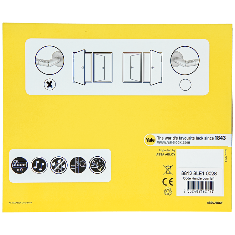 Load image into Gallery viewer, Yale 1060552 - code handle deur links | 2 stuks
