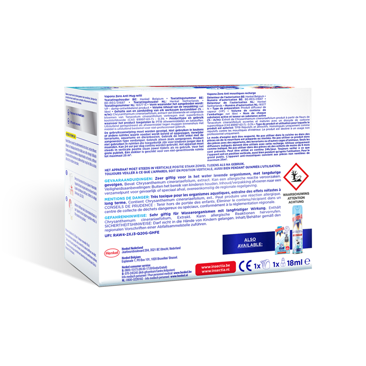 Load image into Gallery viewer, Vapona 1074483 - zero anti muggen elektrisch apparaat | 12 stuks
