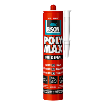 Bison 1029804 - b.poly max® koker 425 g wit | 3 stuks