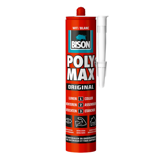 Bison 1029804 - b.poly max® koker 425 g wit | 3 stuks