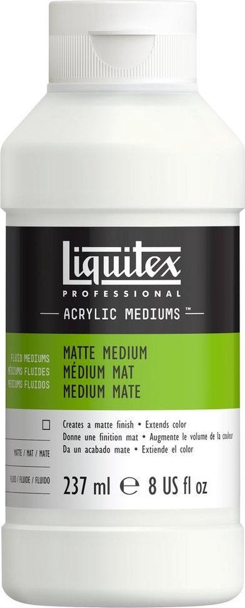 Liquitex 5108 professional matte medium 237 ml – acrylvloeimedium, mat, transparant, flexibel - mat medium