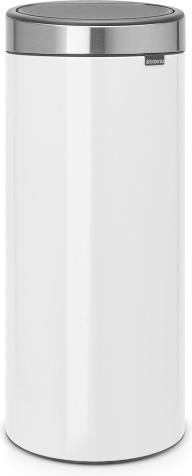 Brabantia touch bin prullenbak - 30 liter - white matt steel fingerprint proof deksel