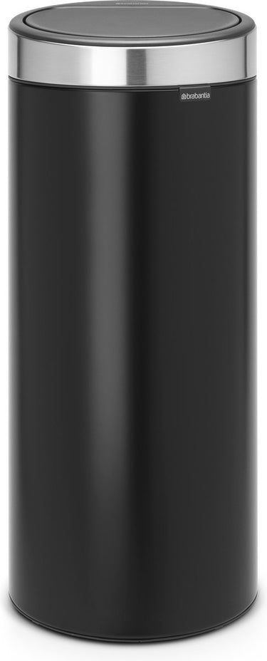 Brabantia touch bin prullenbak - 30 liter - matt black matt steel fingerprint proof deksel