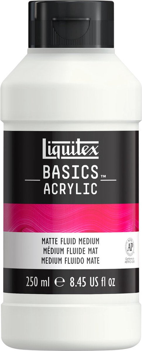 Liquitex 1041005 basics vloeibaar mat medium 250 ml – acryl medium mat | verdunnen collagelijm