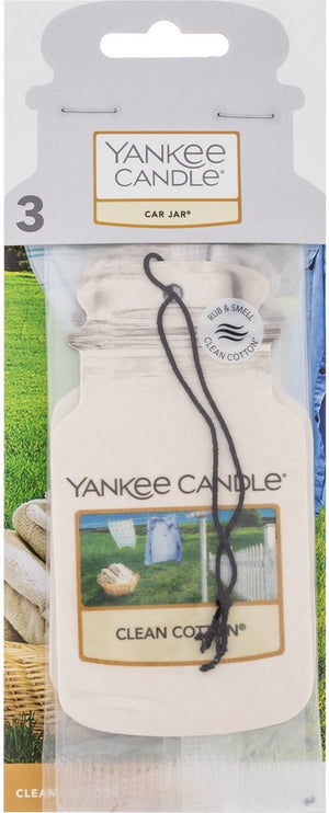 Yankee candle autoparfum car jar 3 stuks clean cotton