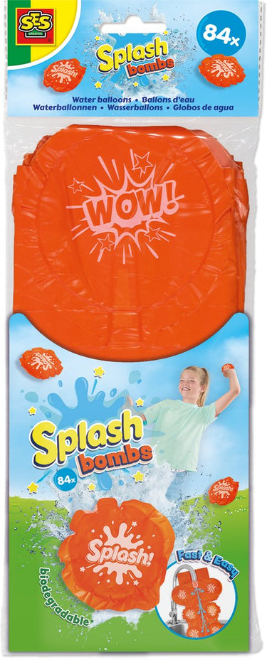Ses creative – splash bombs – waterballonnen 84 stuks – snel en tegelijk vullen – zonder te knopen - alternatief voor waterballonnen