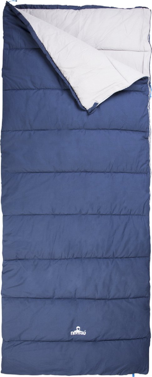 Nomad ® condor xl slaapzak | dekenmodel | 220 x 90 | donkerblauw | katoenen voering | koordtunnel | incl hoes