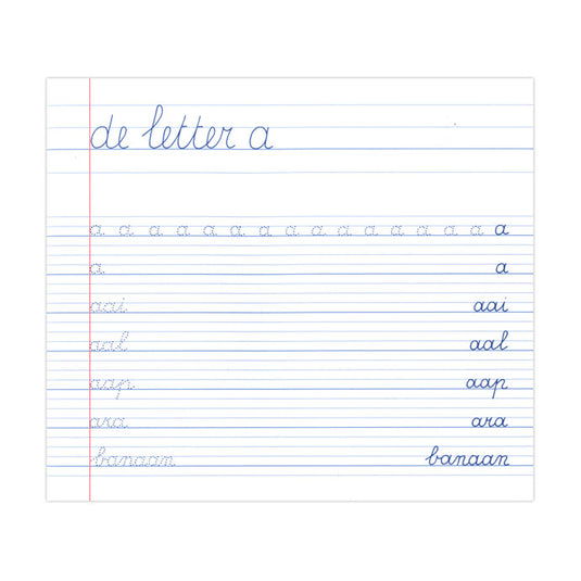 Deltas mijn oefenschrift schrijven (voor linkshandigen)