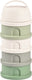 Béaba melktoren - baby melkpoeder doseerdoosjes - 4 laagse melkpoeder toren - babyvoeding bewaarbakjes - bpa vrije poedertoren - cotton sage green