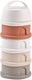 Béaba melktoren - baby melkpoeder doseerdoosjes - 4 laagse melkpoeder toren - babyvoeding bewaarbakjes - bpa vrije poedertoren - terracotta grijs