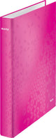 Leitz wow ringband a4 - 2-rings - rugbreedte van 40mm met 2 d-ringen - roze