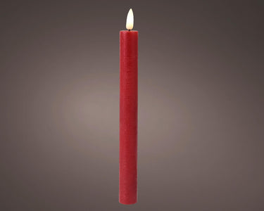 Lumineo led dinerkaarsen met flikkerende vlam rood dia.2x24,5cm was met 6 uur timer