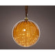 Lumineo led bal met micro led 15 lampjes op batterij met timer amber glas dia.10cm