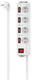 Hama stekkerdoos - 4-voudig - 1,4m kabel - 90gr - afzondelijk schakelbaar - wit