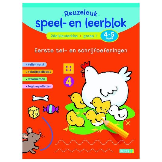 Deltas reuzeleuk speel- en leerblok eerste tel- en schrijfoefening