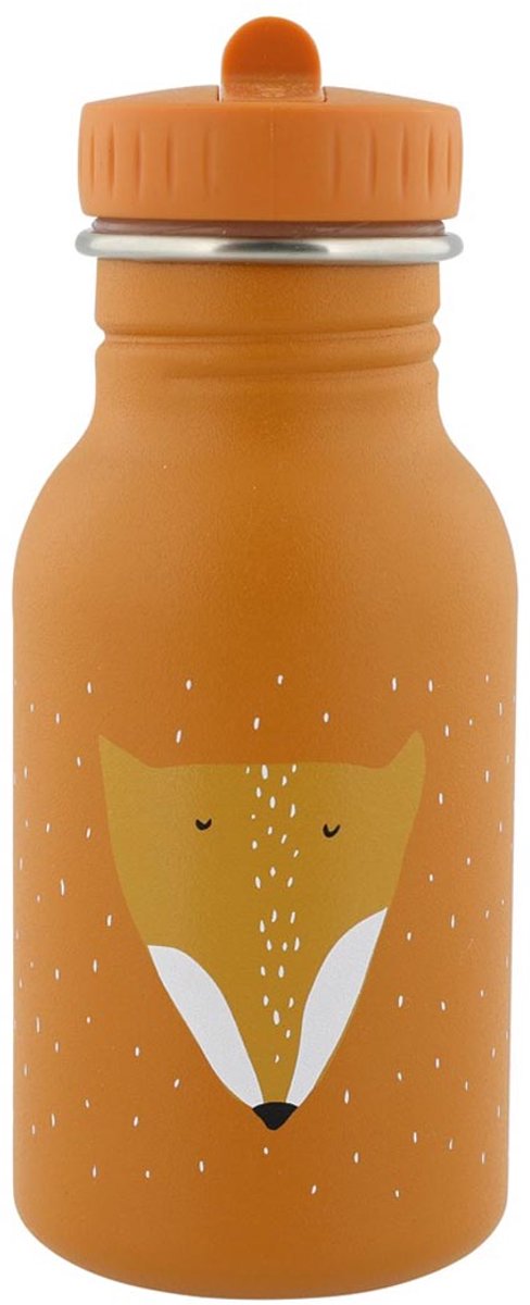 Trixie drinkfles - mr. fox - rvs waterfles voor kinderen - 350ml - lekvrije fles - oranje