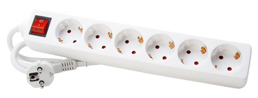 Kopp 1045932 - snoer 6vra 3x1,5mm 1,4mt wit schakelaar | 5 stuks