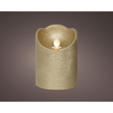 Lumineo led waving kaars wax goud ã˜7,5xh10cm warm wit