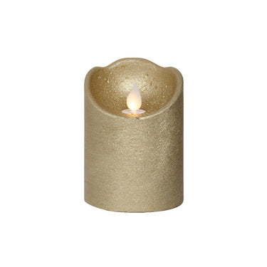 Lumineo led waving kaars wax goud ã˜7,5xh10cm warm wit