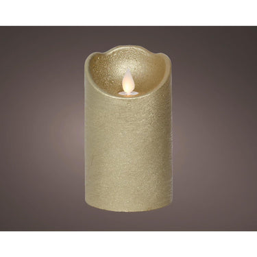 Lumineo led waving kaars wax goud ã˜7,5xh12,5cm warm wit