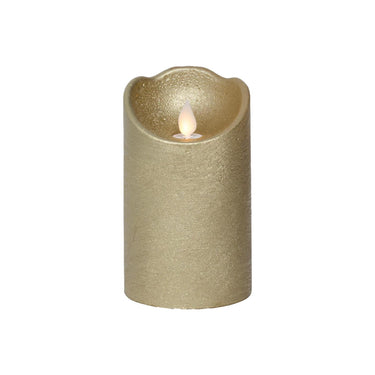 Lumineo led waving kaars wax goud ã˜7,5xh12,5cm warm wit
