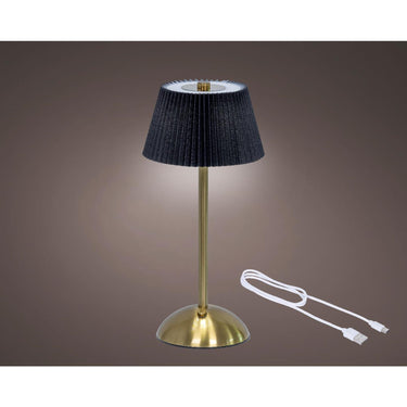 Lumineo tafellamp oplaadbaar met led zwart goud ã˜15xh30,5cm