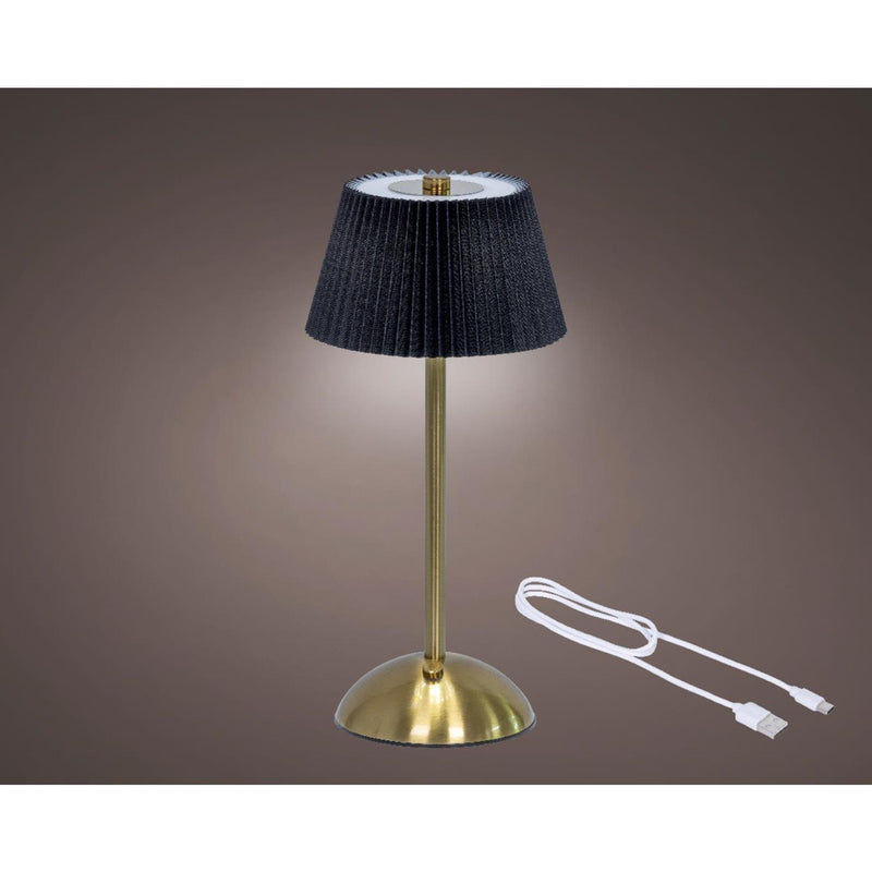 Load image into Gallery viewer, Lumineo tafellamp oplaadbaar met led zwart goud ã˜15xh30,5cm

