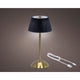 Lumineo tafellamp oplaadbaar met led zwart goud ã˜15xh30,5cm
