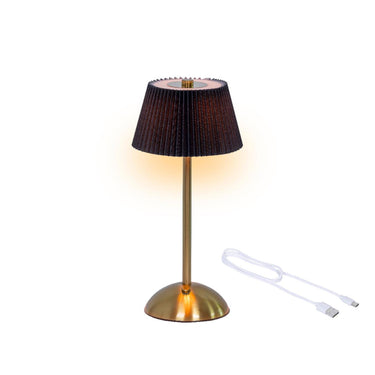 Lumineo tafellamp oplaadbaar met led zwart goud ã˜15xh30,5cm