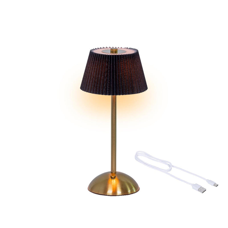 Load image into Gallery viewer, Lumineo tafellamp oplaadbaar met led zwart goud ã˜15xh30,5cm
