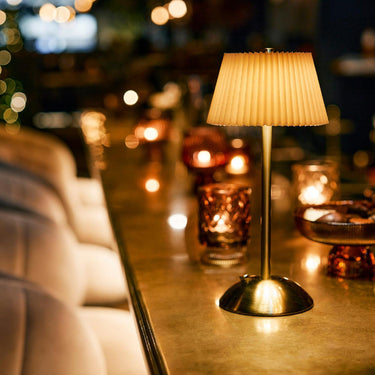 Lumineo tafellamp oplaadbaar met led oranje goud ã˜15xh30,5cm