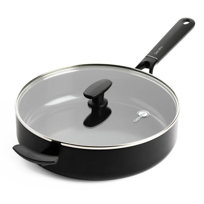 Load image into Gallery viewer, Greenpan smart collection keramische stoofpan met deksel 28 cm zwart
