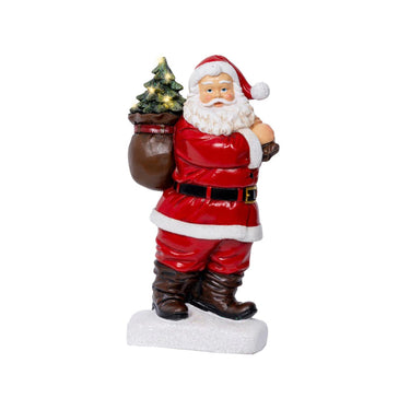 Lumineo beeld kerstman led polyresin 9x19,5x31,5cm warm wit