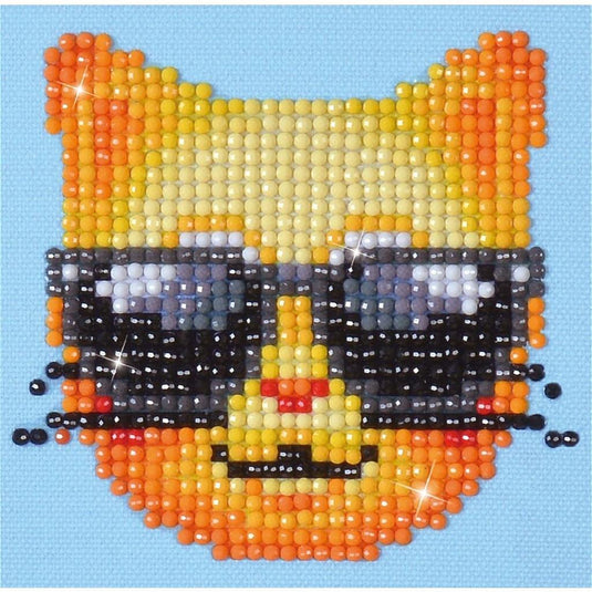Diamond dotz diamond painting cool cat 10x10 cm