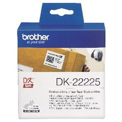 Brother ql etiketrol authentiek dk-22225 zelfklevend zwart op wit 38 mm