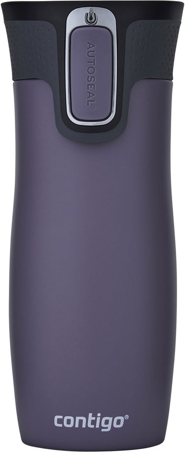 Contigo west loop autoseal thermosbeker, 470 ml roestvrijstalen isoleerbeker - plum - koffiebeker-to-go, lekvrije beker-to-go met easy-clean-deksel, houdt tot 5 uur warm