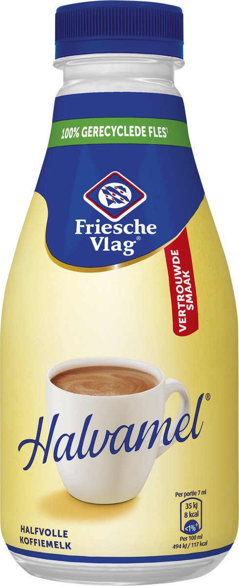 Friesche vlag halvamel – koffiemelk – pet flesjes – 12 x 300 ml – voordeelverpakking