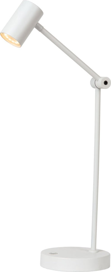 Lucide tipik - oplaadbare bureaulamp - accu batterij - led 3 stepdim - 1x3w 2700k - wit