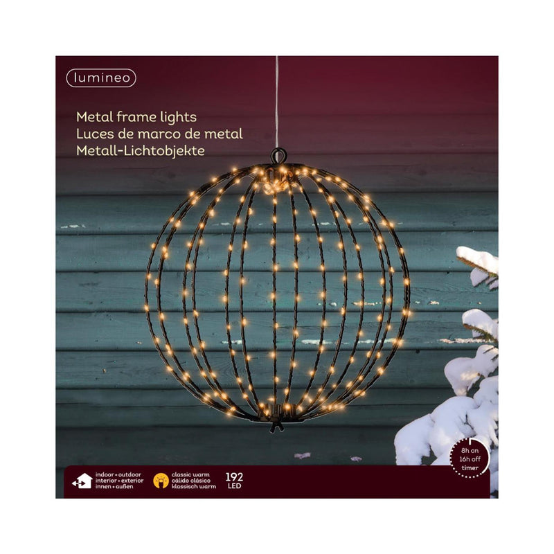 Load image into Gallery viewer, Lumineo lichtbol 192led metaal met timer ø28cm
