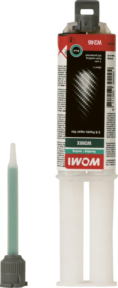 Womi secondelijm w246 2k – 25 ml zwart – ultieme sterkte – snelle hechting – multimateriaal