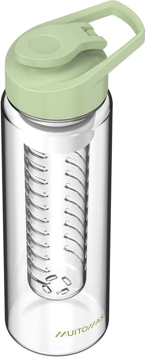 Muitomas waterfles - infuser voor fruit, thee of kruiden – drinktuit - 700ml - groen