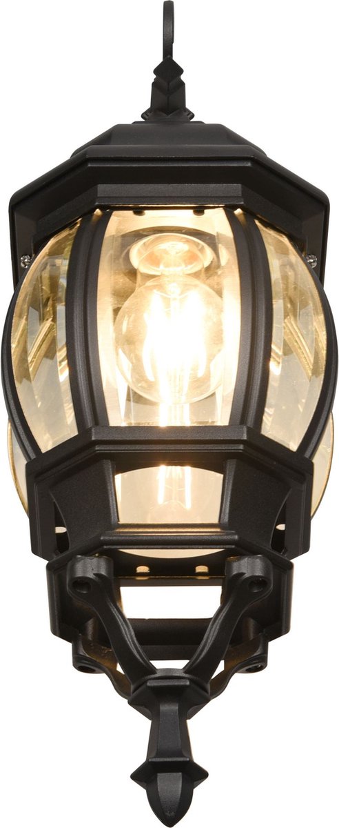 Trio elvo - wandlamp - zwart mat - excl. 1x e27 4w - buitenverlichting - ip23
