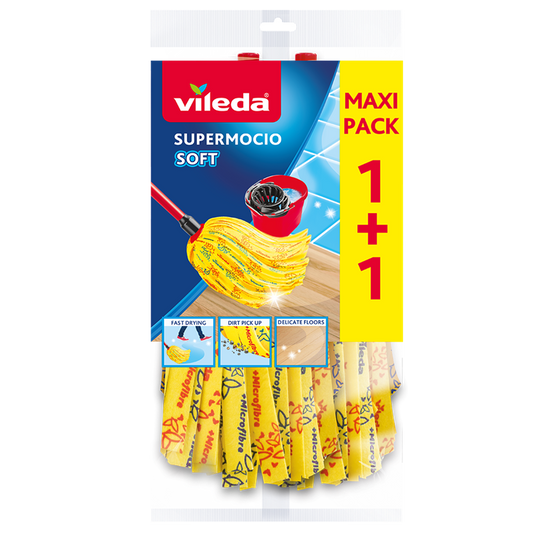 Vileda supermocio soft vervanging - navulling voor de supermocio - 2 stuks