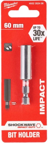 Load image into Gallery viewer, Milwaukee accessoires shockwave magnetische bithouder met ¼ hex opname, 60 mm - 4932352406
