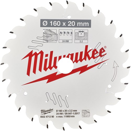 Load image into Gallery viewer, Milwaukee accessoires cirkelzaagblad p w 160x20x2,2x24atb - 4932471290
