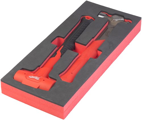 Load image into Gallery viewer, Milwaukee accessoires foam inlay hamers: bolkophamer 450g en terugslagvrije hamer 790g (2-delig) - 4932493254
