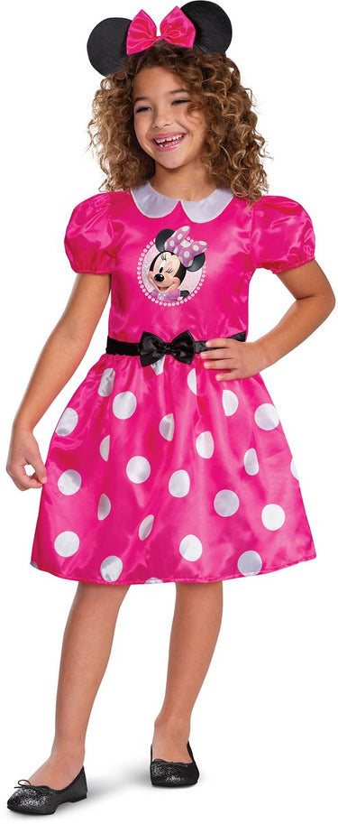 Disguise disney roze minnie mouse basic plus kinderkostuum m (7-8 jaar)